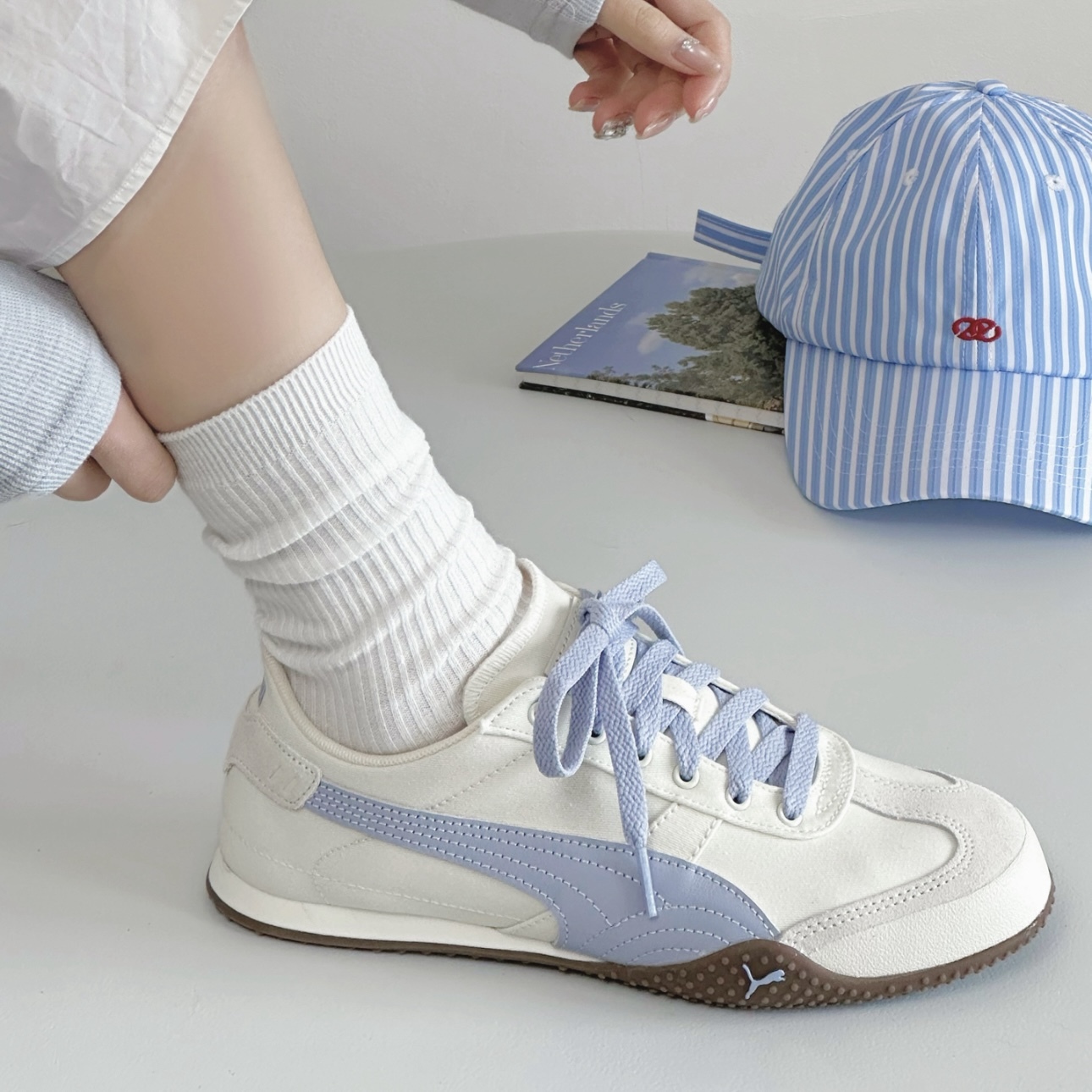 PUMA BELLA UT CANVAS 藍紫 白藍 寶寶藍 薄底鞋 休閒 403492-03