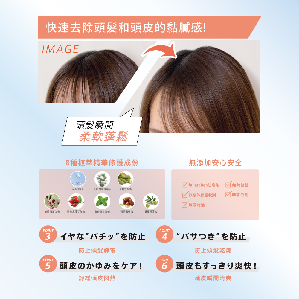 SQUSE ME乾洗髮噴霧80g-潔淨棉花香 日本製