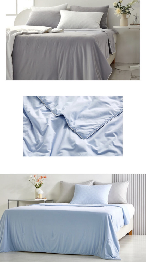 (3167)純色冰感被3件套（被子,枕套,枕頭套）(兩色;尺寸可選)