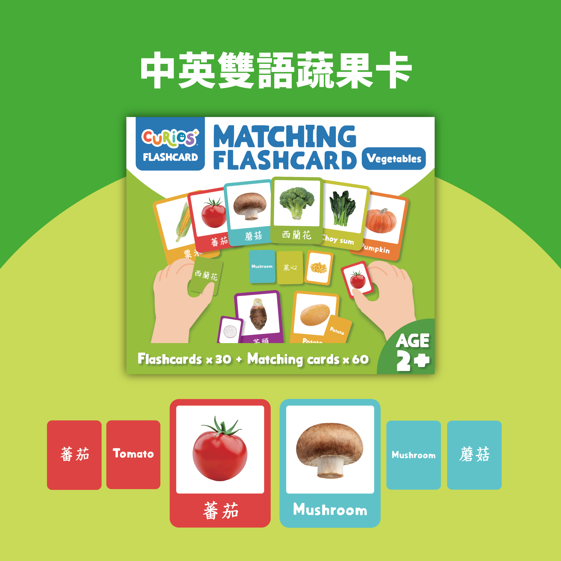 Curios®️中英文雙語蔬菜配對卡