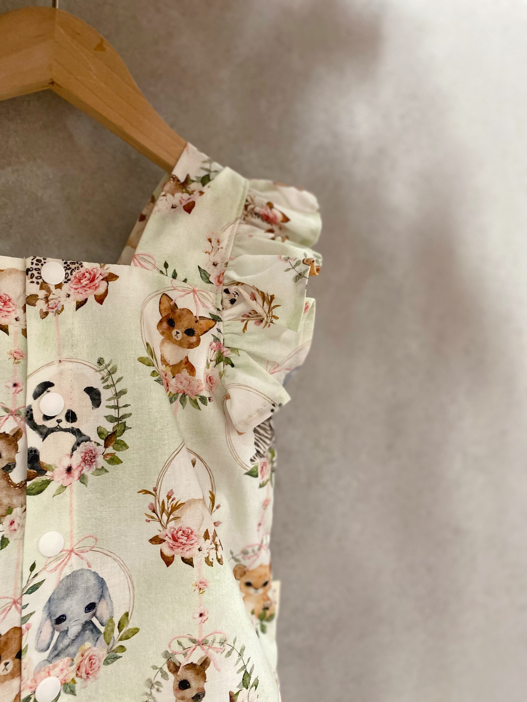 萌萌動物 木耳邊背心套裝 (90)