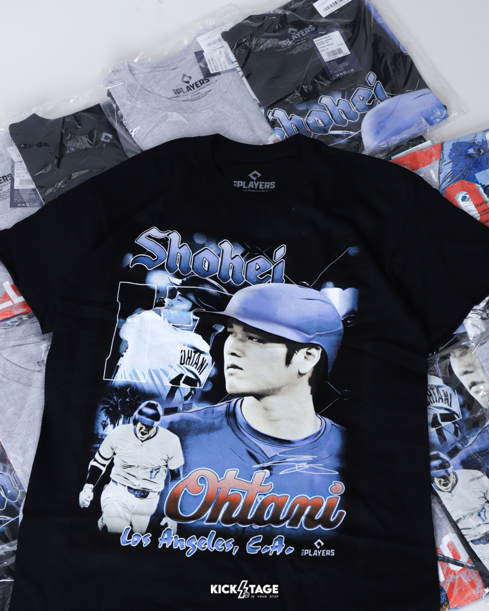 LICENSE CHAMPS MLBPA SHOHEI OHTANI TEE 黑色 大谷翔平 洛杉磯棒球 休閒 運動 短袖 T恤【MLBOHT7002】OHTANI