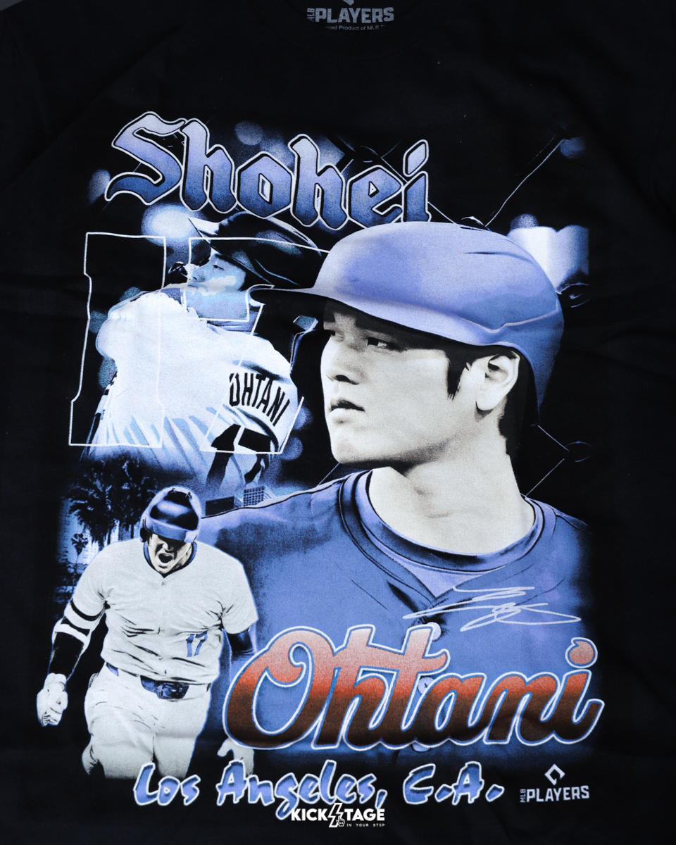 LICENSE CHAMPS MLBPA SHOHEI OHTANI TEE 黑色 大谷翔平 洛杉磯棒球 休閒 運動 短袖 T恤【MLBOHT7002】OHTANI