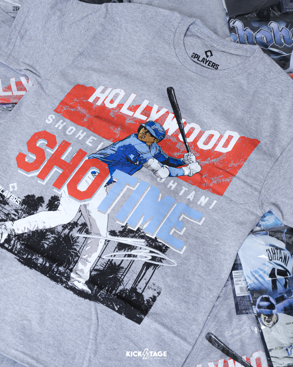 LICENSE CHAMPS MLBPA SHOHEI OHTANI TEE 灰色 大谷翔平 洛杉磯棒球 休閒 運動 短袖 T恤【MLBOHT3003】OHTANI