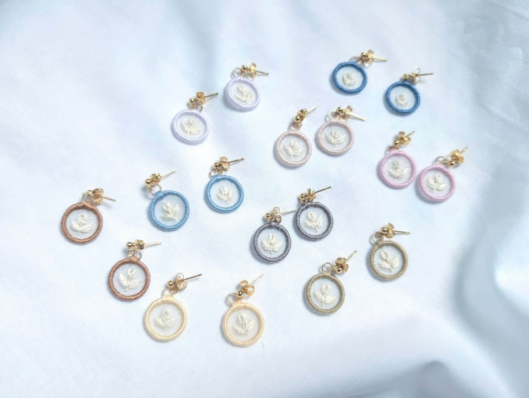 [scllage] 蕾 - 刺繡耳針 | NO.45