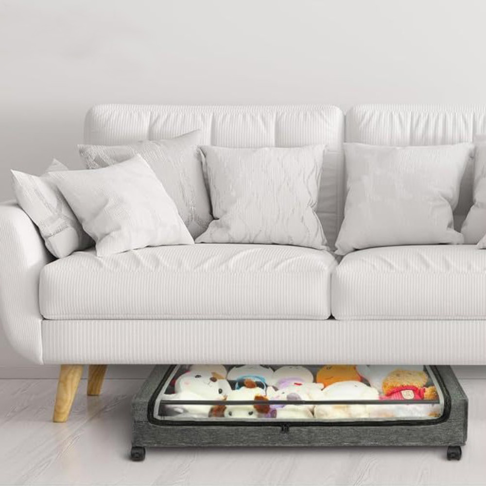 【AOTTO】床底帶輪防塵衣物整理收納箱-2入組(KC-047)