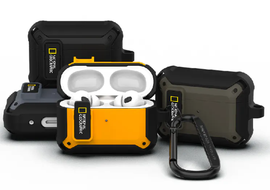 國家地理｜AirPods系列 卡扣式耳機殼｜卡其/黑/黃/灰