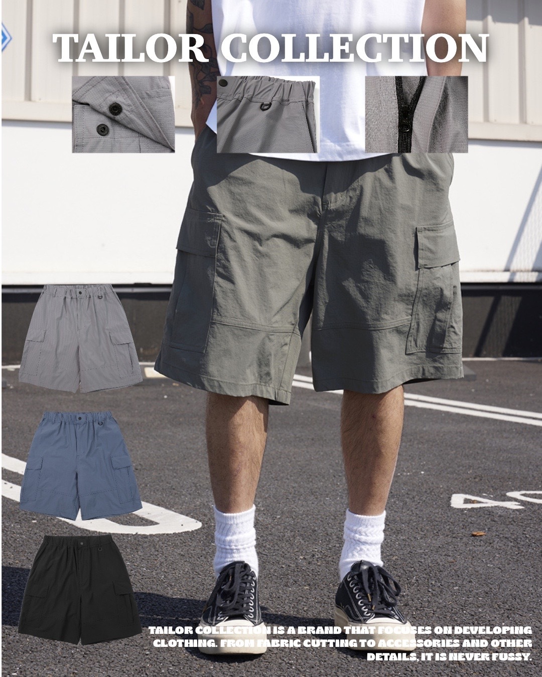 #預購 Tailor collection 3M吸濕排汗 六口袋工裝短褲 四色 T429