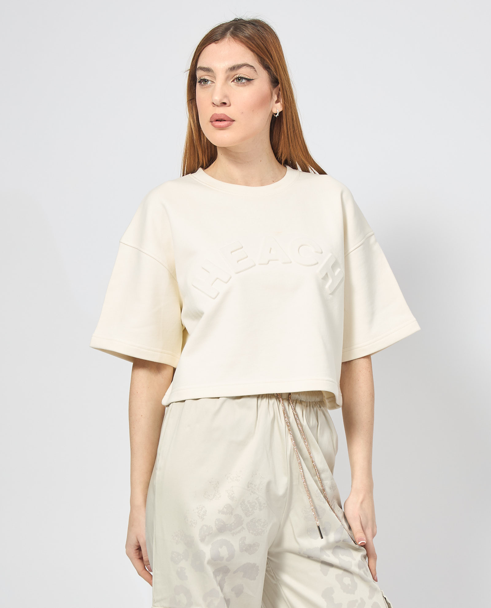 【Silvian Heach】個性短版五分袖短T