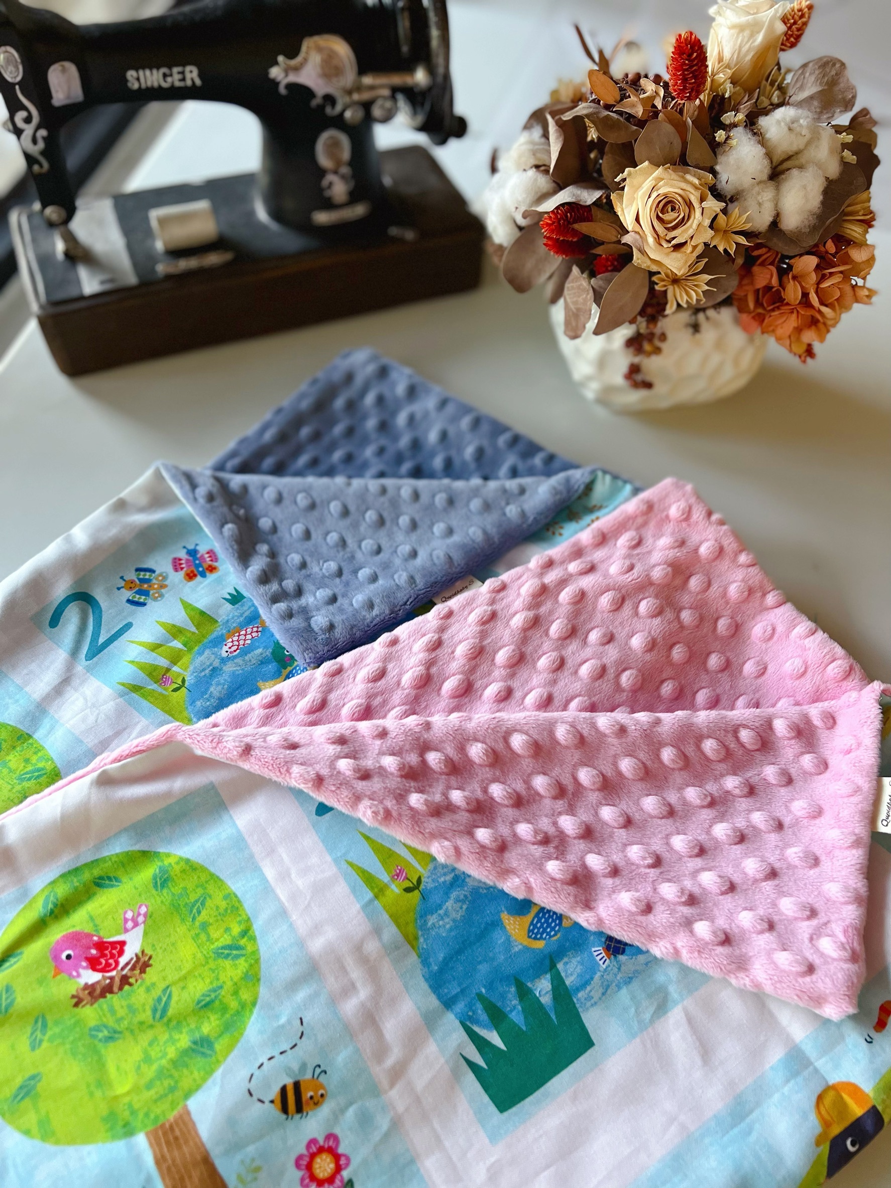 特製數字表 寶貝小毯(藍豆豆)