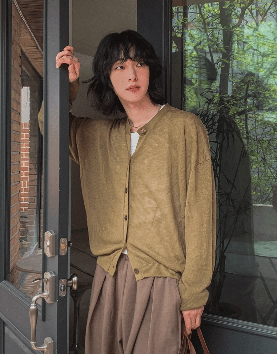 夏季透視針織開襟衫