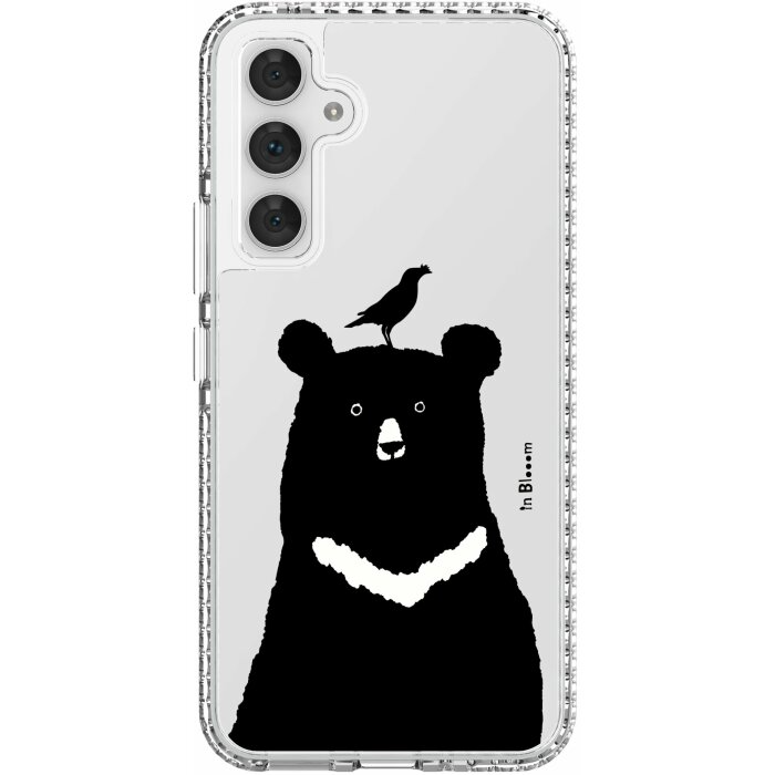 inblooom x The Hood Golden Case-Samsung Galaxy A54/inBlooom Zoo/Formosan Black Bear and Crested Myna