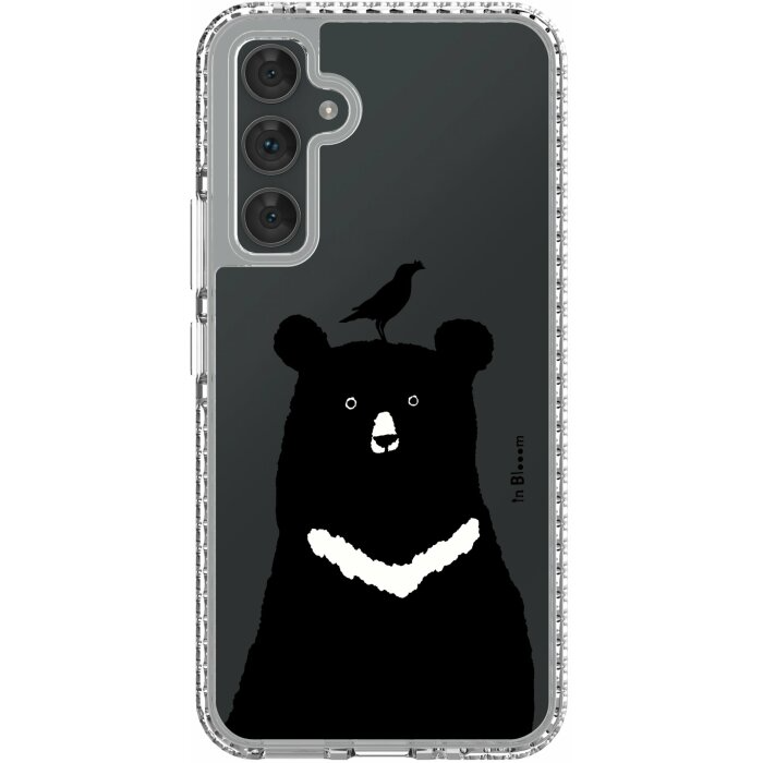 inblooom x The Hood Golden Case-Samsung Galaxy A54/inBlooom Zoo/Formosan Black Bear and Crested Myna