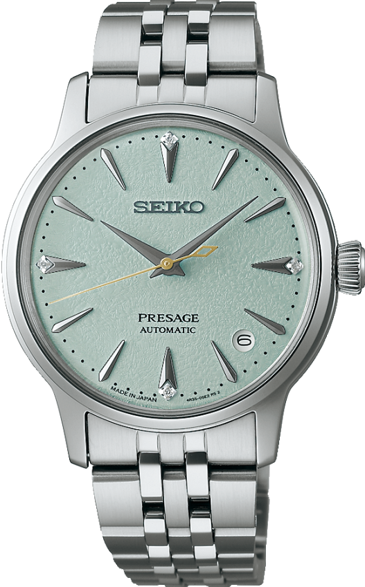 萬年鐘錶 - SEIKO Presage  調酒師 Frozen Skydiving 雞尾酒青檸綠面盤機械女錶  SRPL63J1 / 4R35-06S0G   錶徑34MM