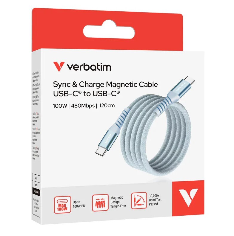 Verbatim Sync&Charge USB C to USB C 100W Magnetic 120cm - (31854/31856)