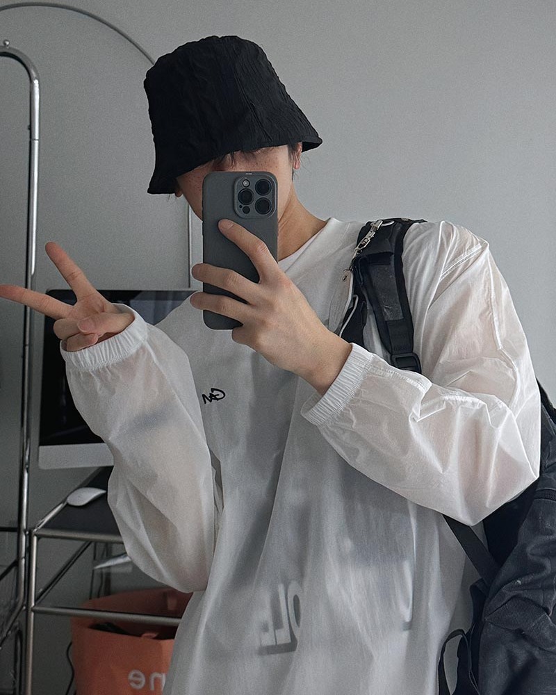 尼龍抽繩長袖T卹