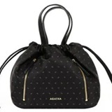 [S] AGATHA Mirage Shirring Tote Bag, Black, AGT194-113-Black (SAG630)