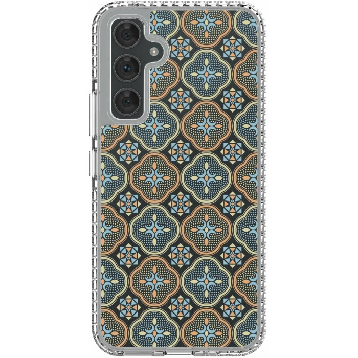 inblooom x The Hood Golden Case-Samsung Galaxy A54/Begonia Glass Pattern/Sweet Almond