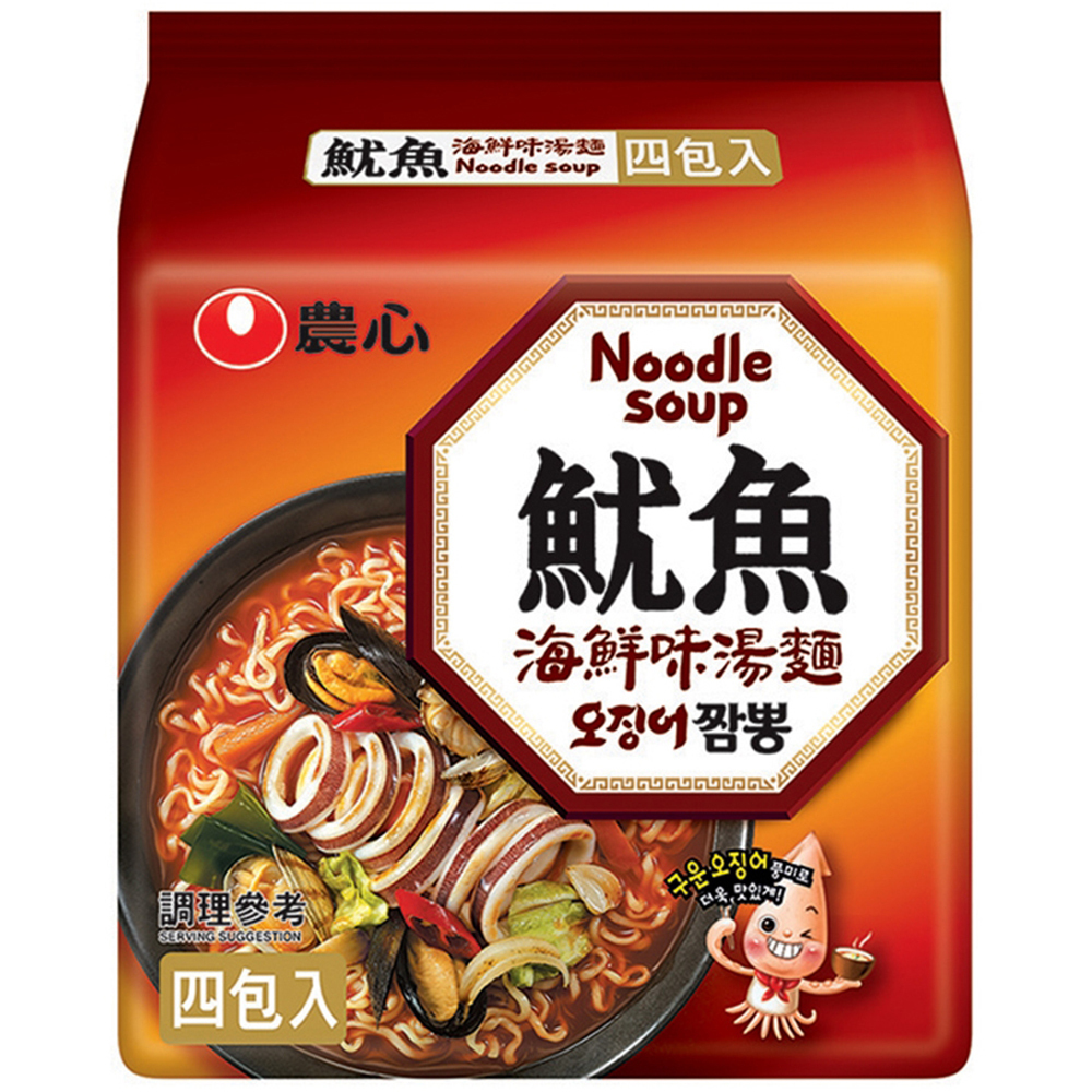 韓國 農心 魷魚 海鮮 拉麵 4袋入 外銷版