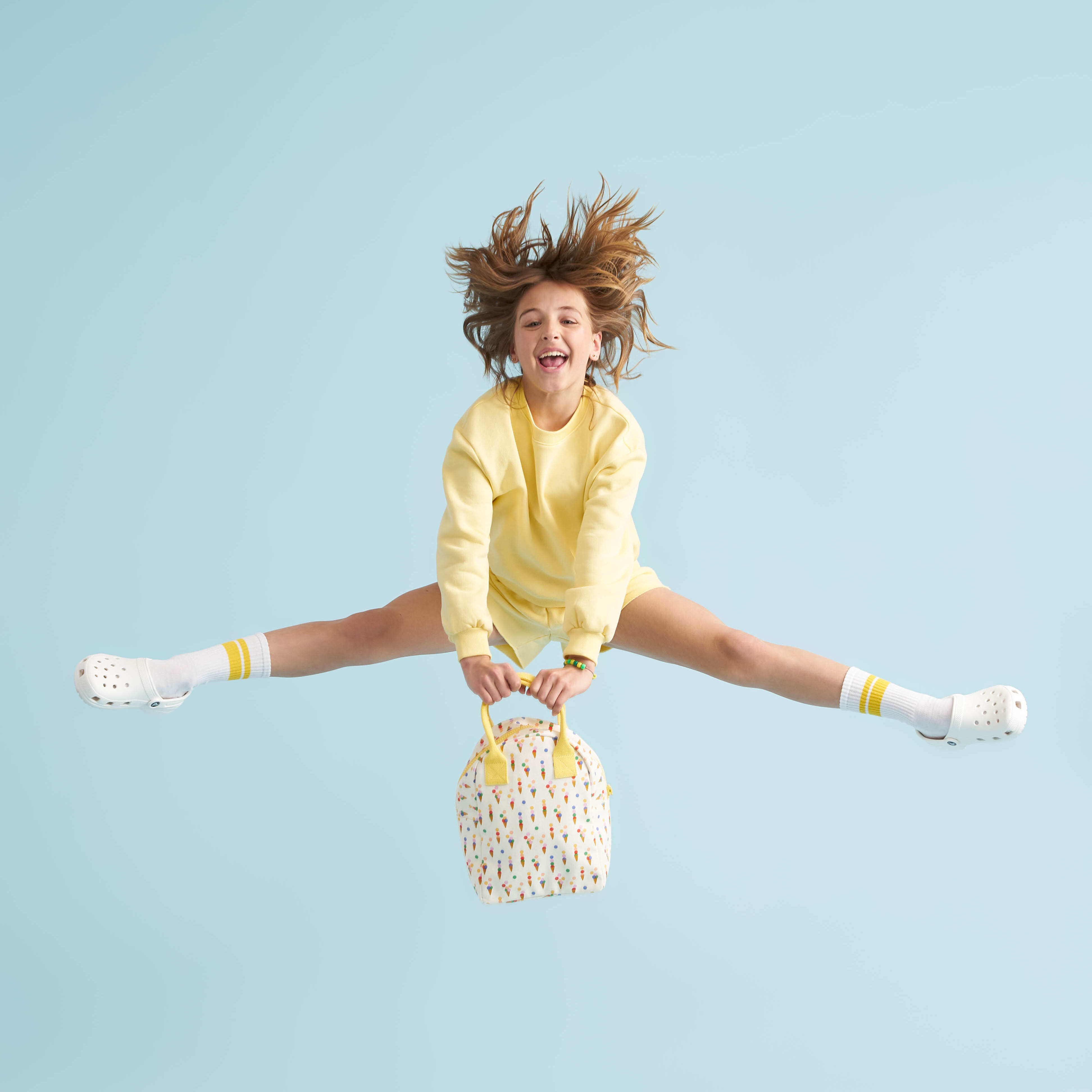 拉鍊隨手袋【甜筒派對】-加拿大Fluf有機棉