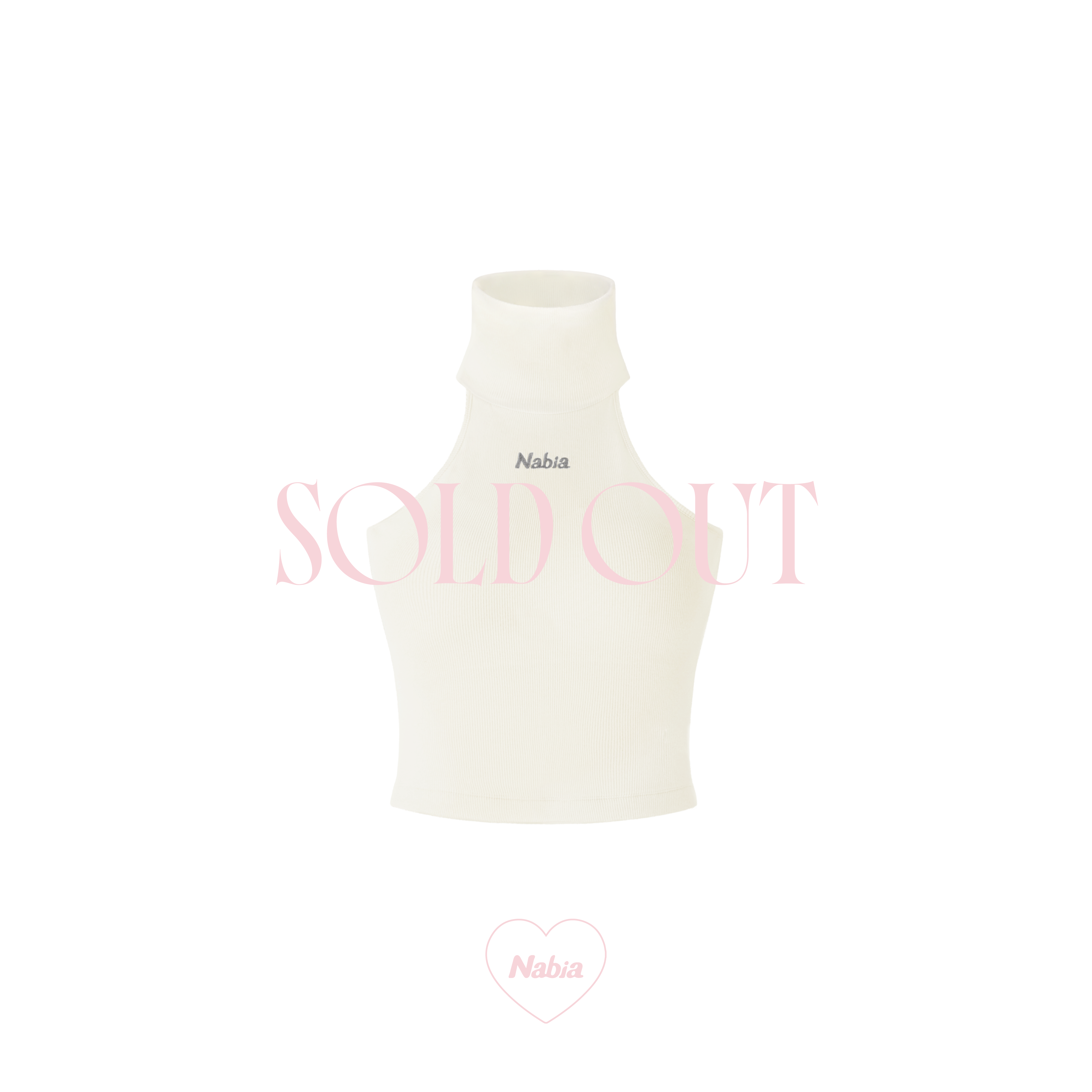 奶油高領美背小背心