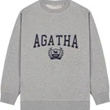[S] AGATHA MELANGE GRAY Agatha College Sweatshirt, AGT147-106-Melange Gray (SAG826)
