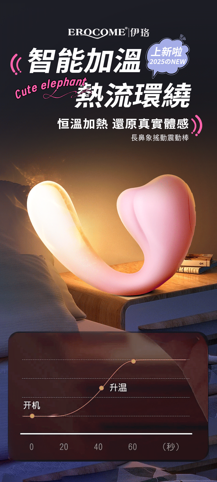 EROCOME - Elephant Dual-head Vibrator - Pink