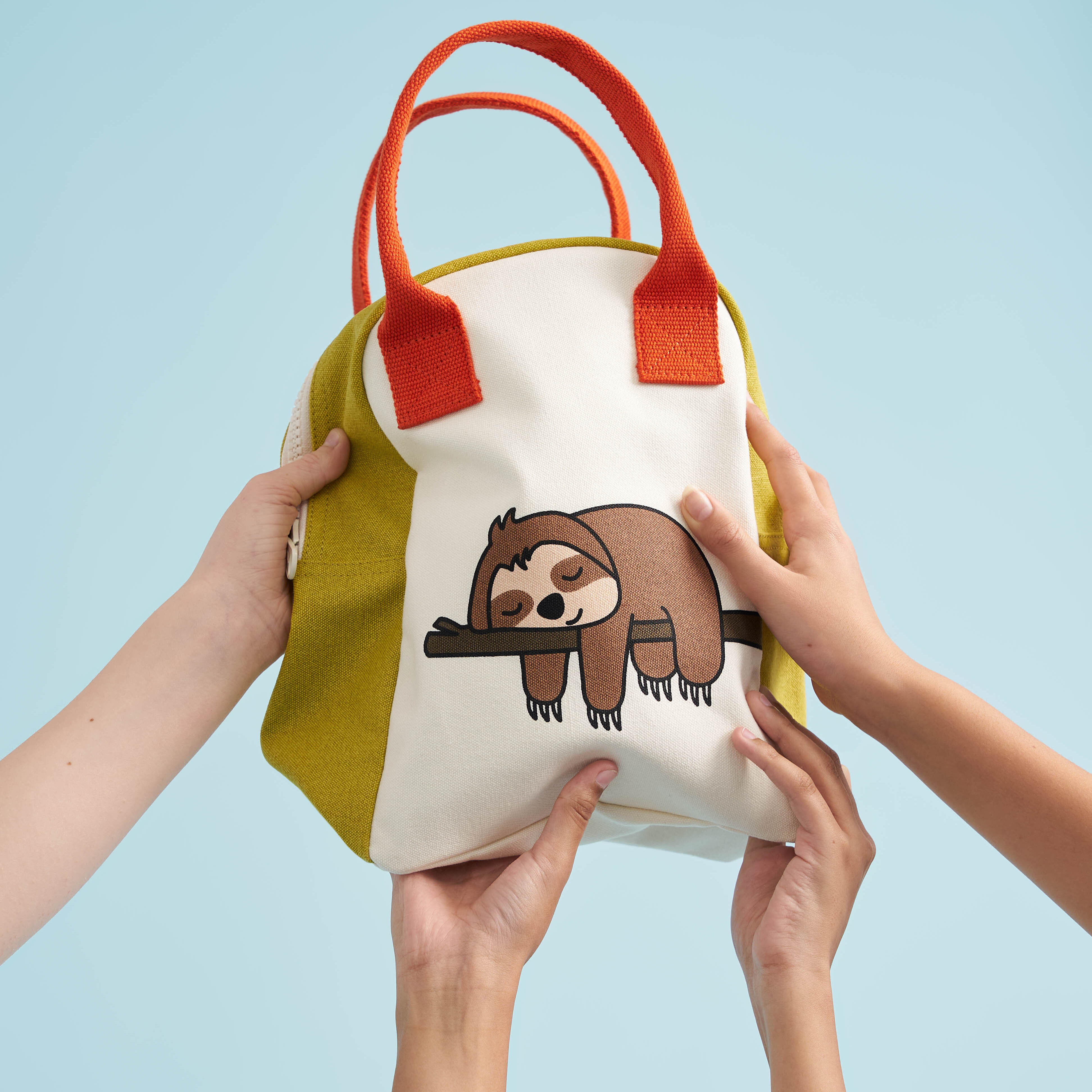 拉鍊隨手袋【愛睏樹懶】-加拿大Fluf有機棉