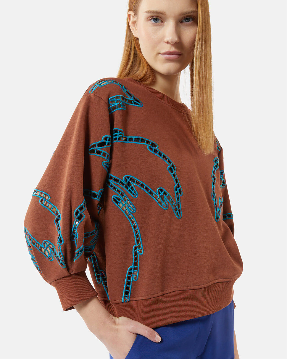 【Silvian Heach】個性簍空圖騰長袖上衣