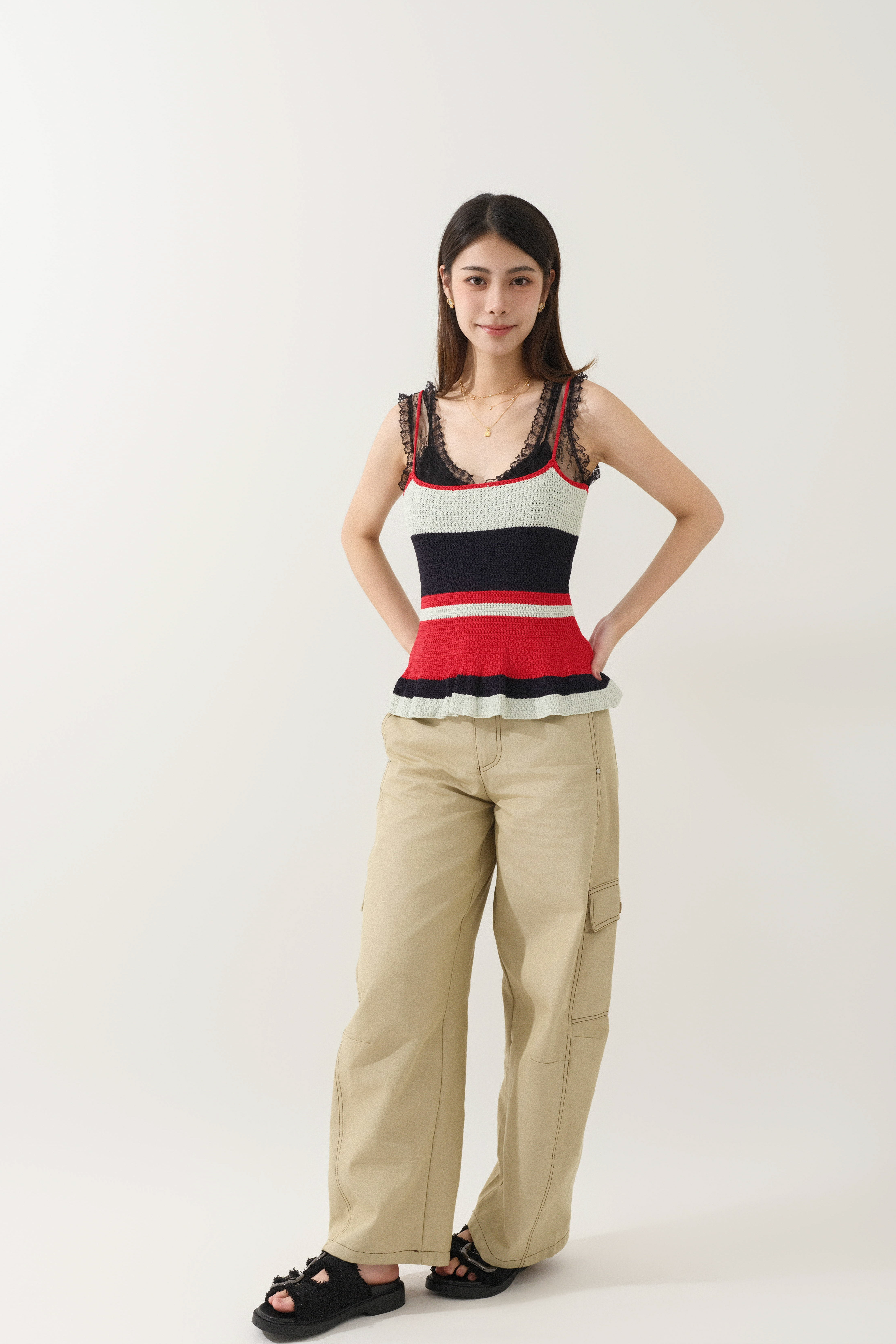 粗幼間小魚尾腳針織背心 （*現貨款式）