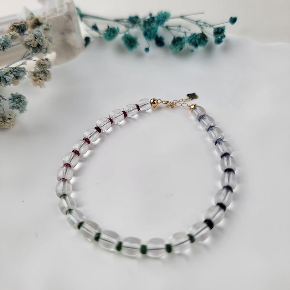 【me.luxe】K18紅藍寶沙弗萊水晶手鍊