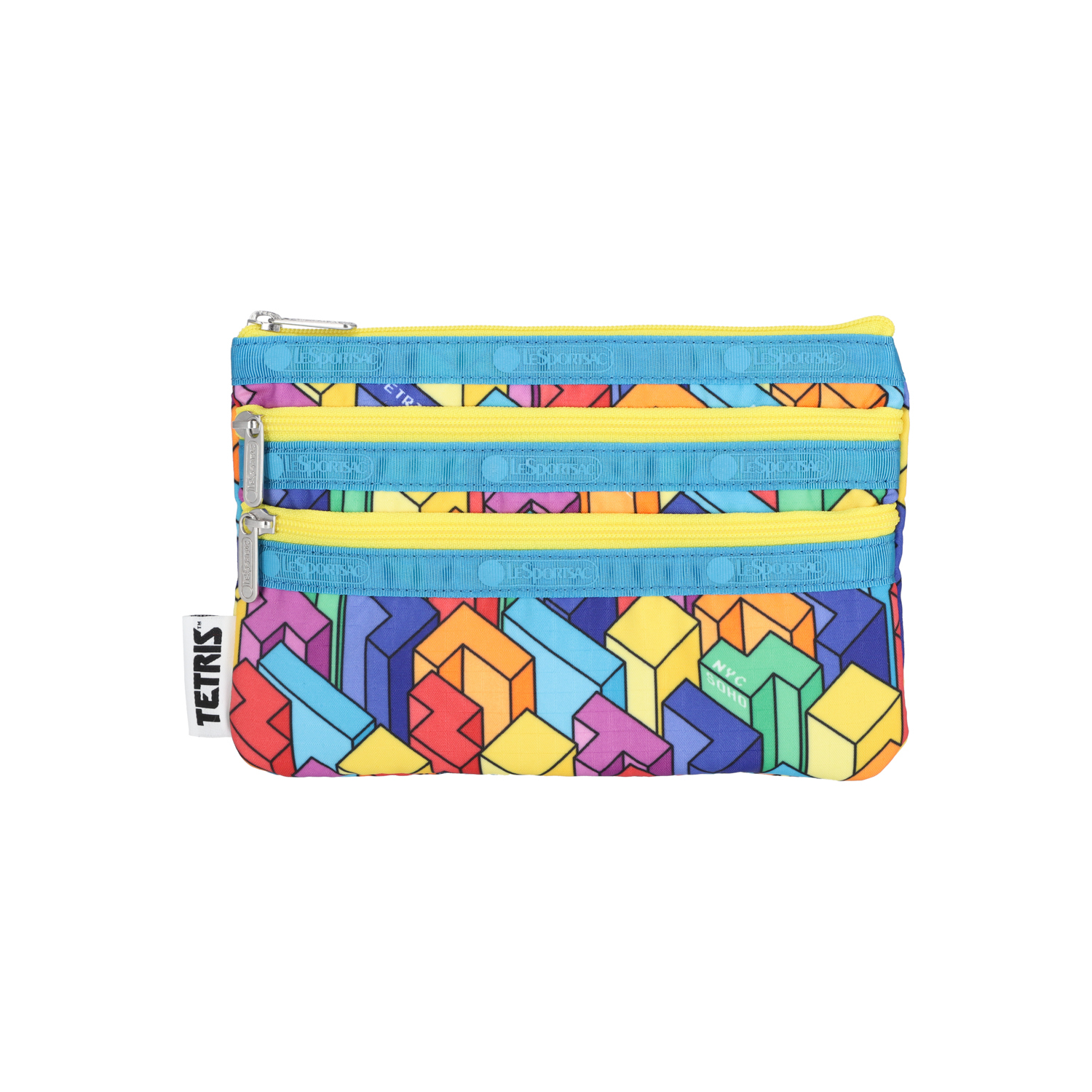 3-ZIP COSMETIC (TETROMINO CITY BLOCKS/TURQ)