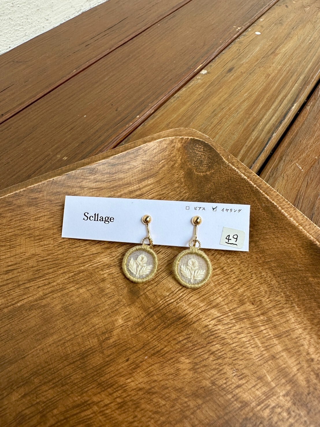 [scllage] 蕾 - 刺繡耳夾 | NO.49