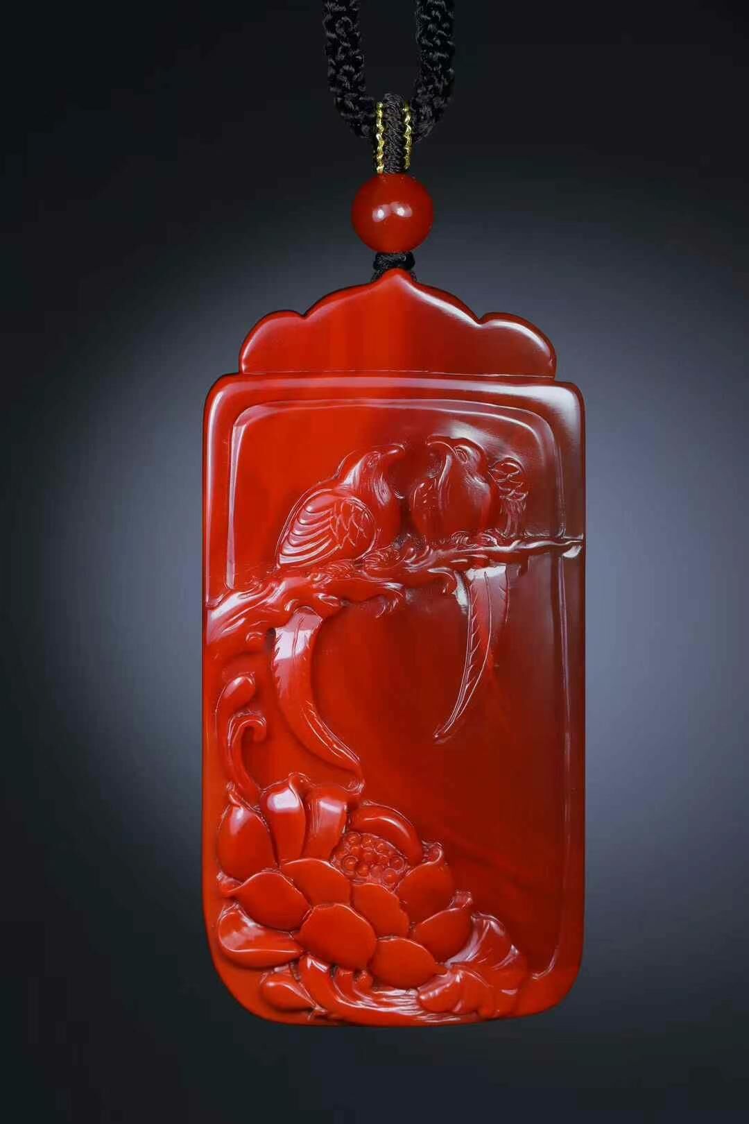 南紅花開富貴,天然南紅瑪瑙