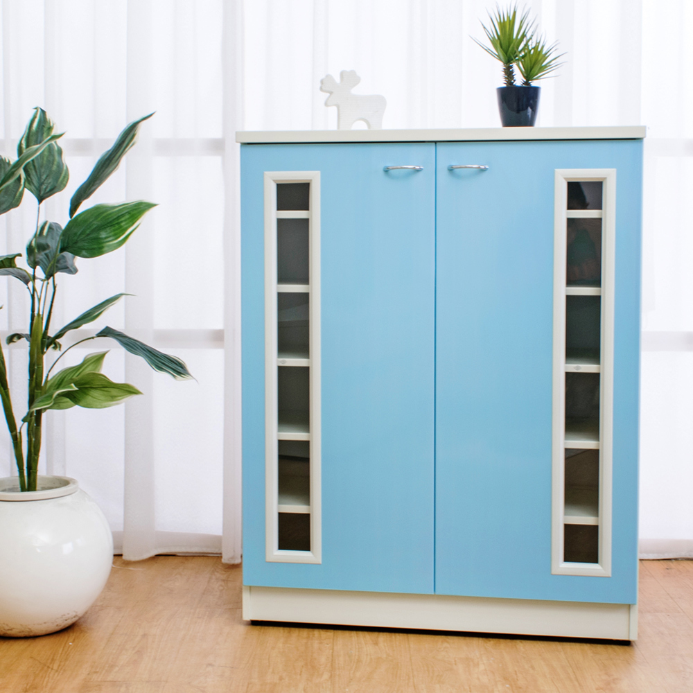 南亞塑鋼-2.7尺透視二門塑鋼鞋櫃