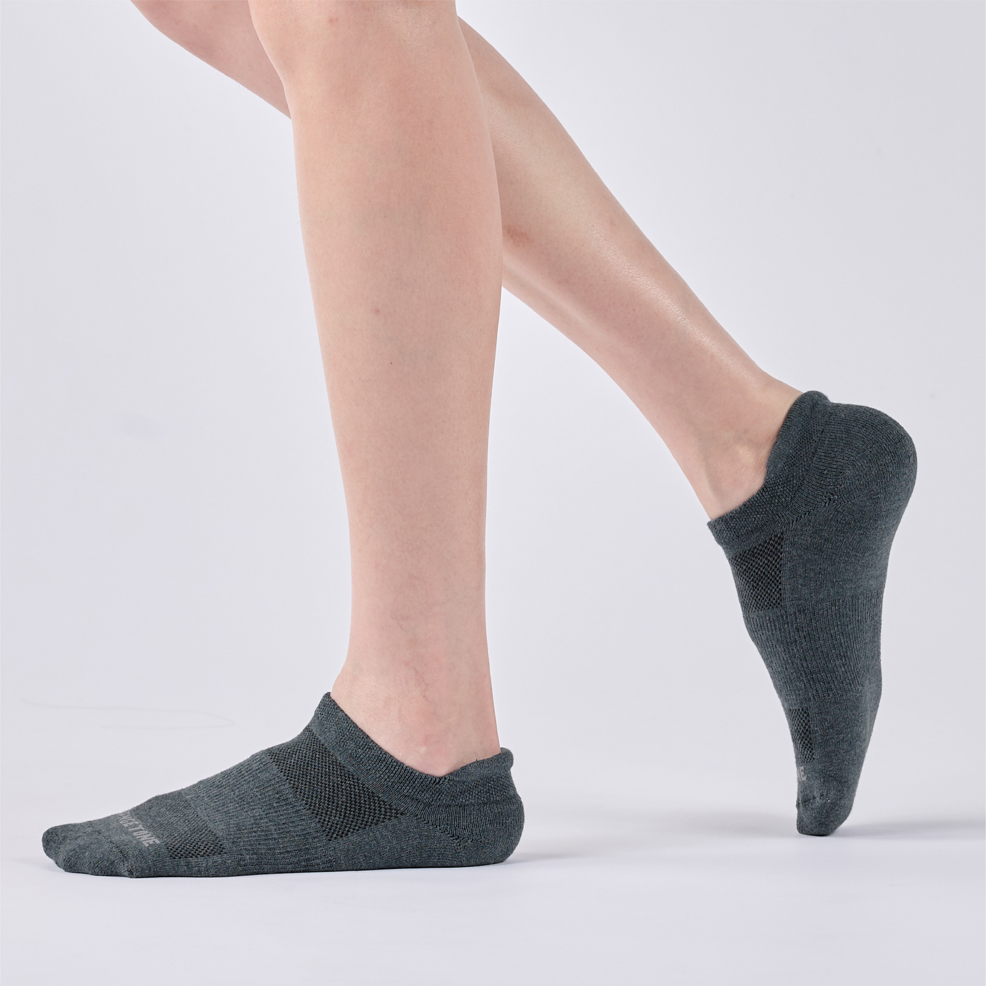 抑菌後枕氣墊踝襪〈灰〉