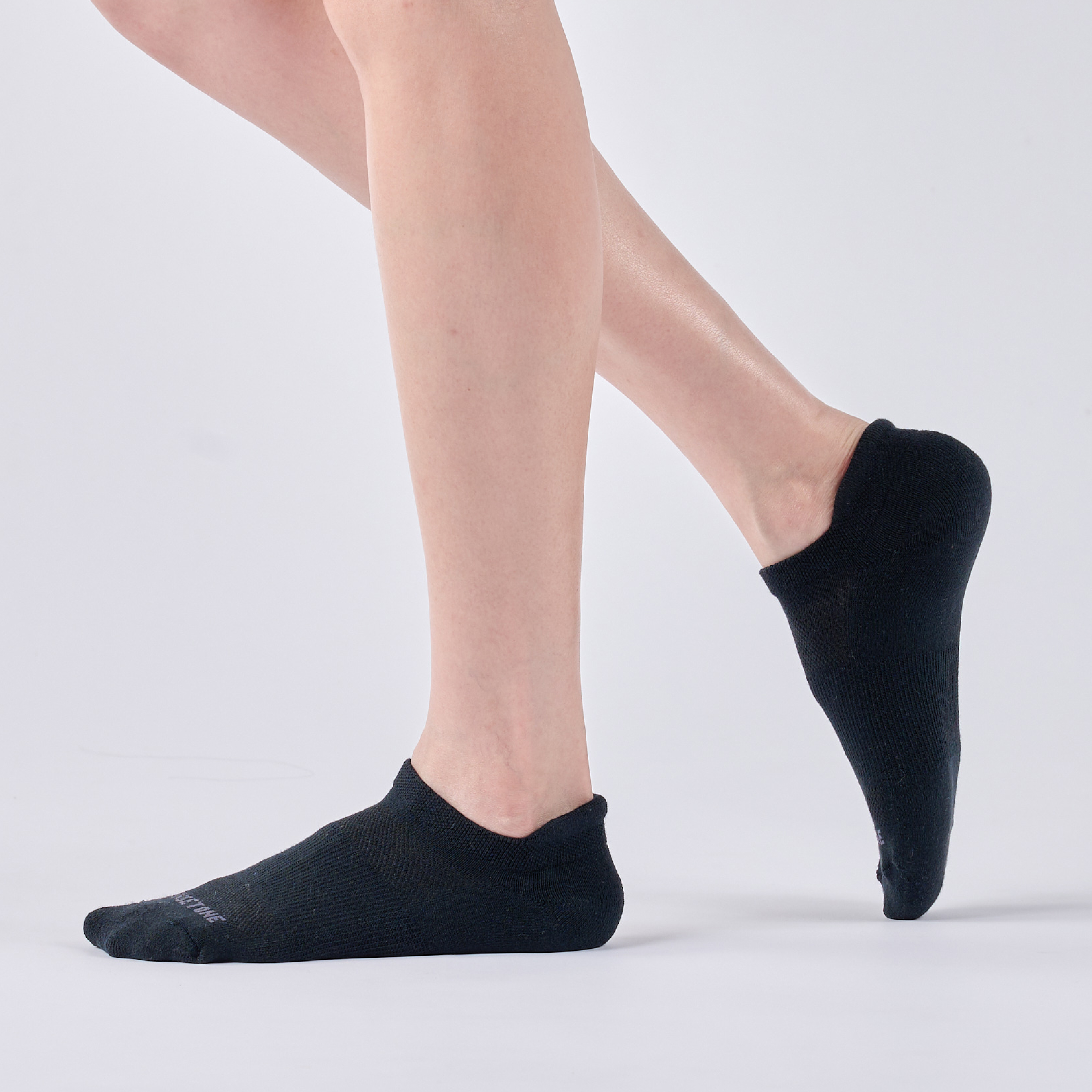 抑菌後枕氣墊踝襪〈黑〉