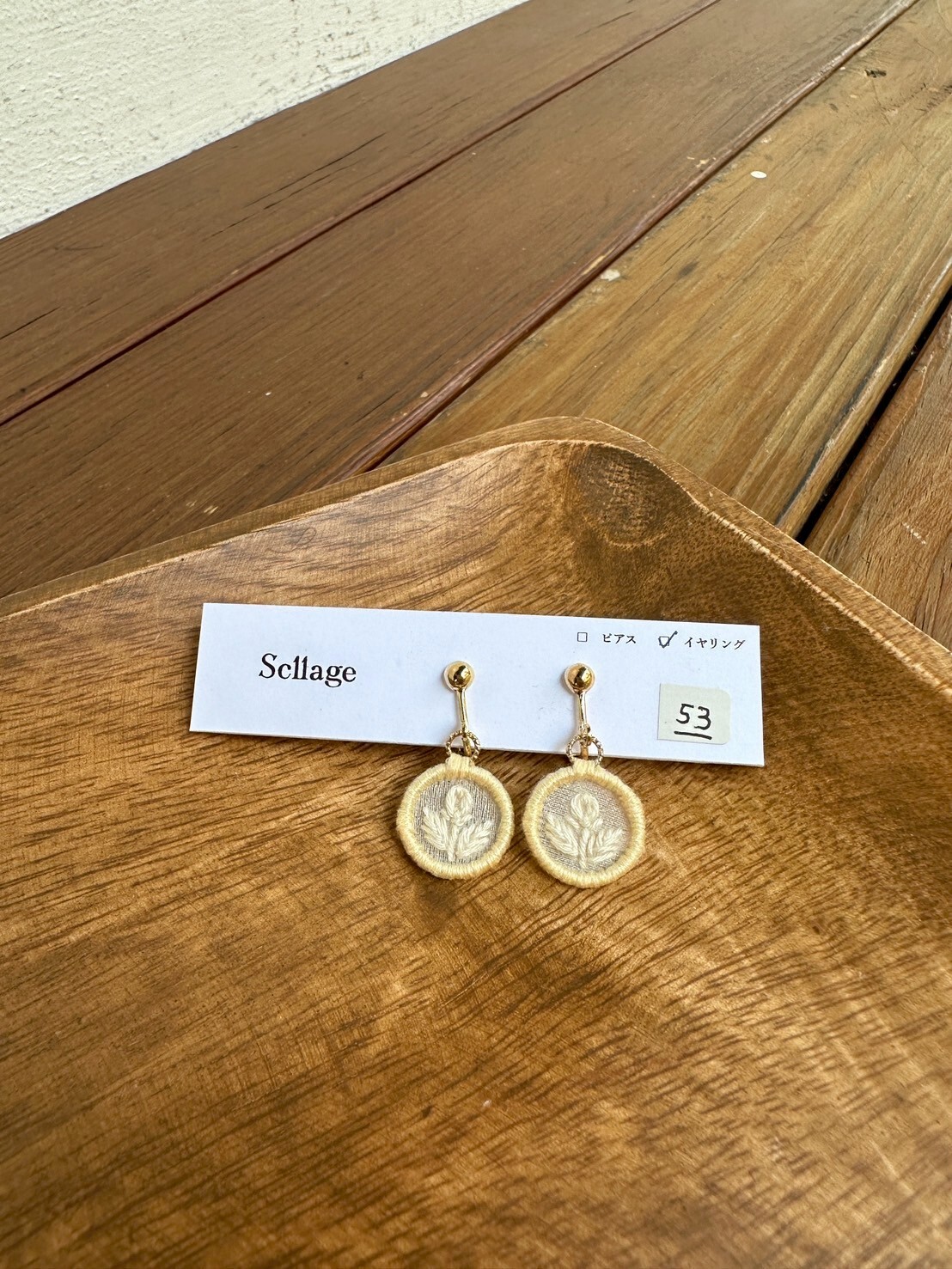 [scllage] 蕾 - 刺繡耳夾 | NO.53