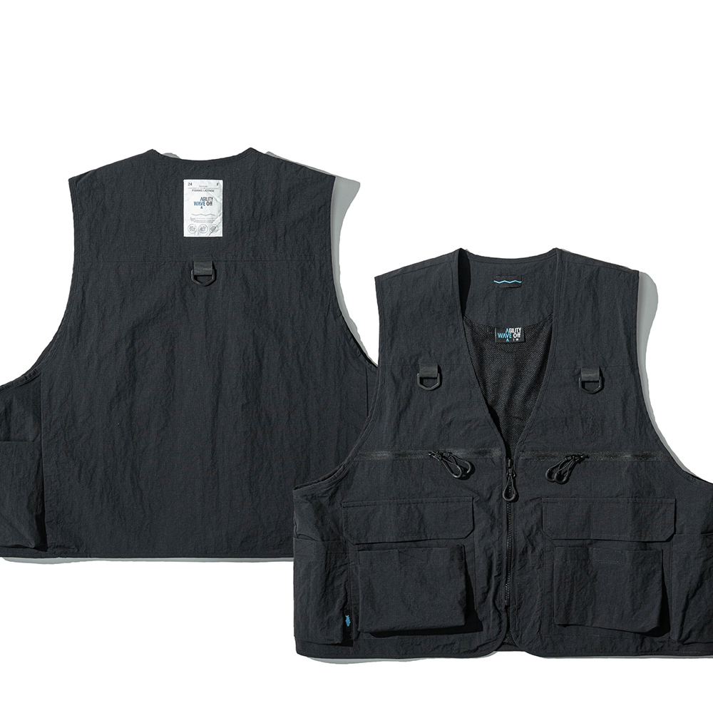 ｜WAVE OFF｜JKS AGILITY 聯名 防潑水 釣魚 多口袋背心 工裝 城市 路亞 露營