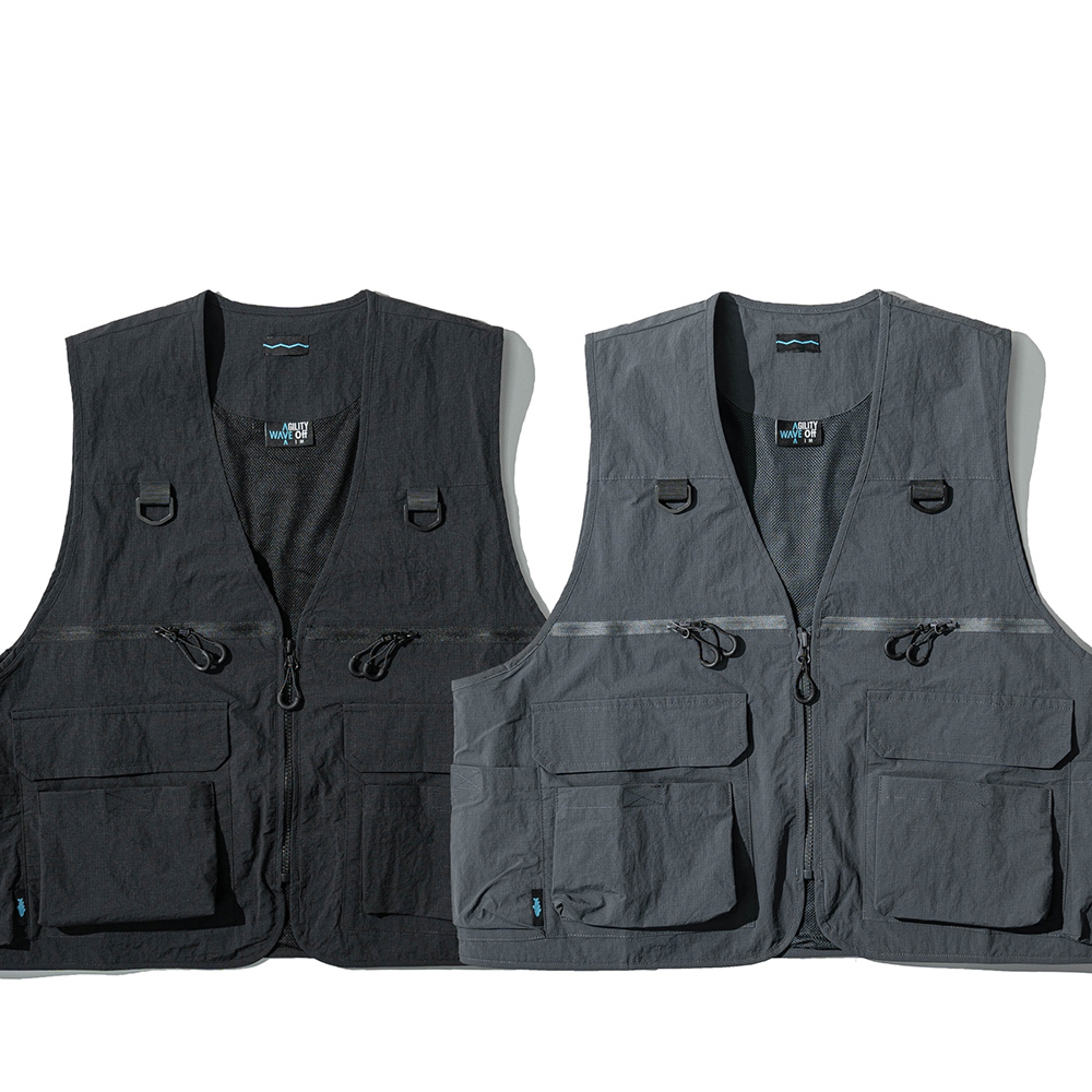 ｜WAVE OFF｜JKS AGILITY 聯名 防潑水 釣魚 多口袋背心 工裝 城市 路亞 露營
