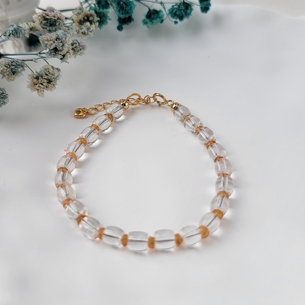 【me.luxe】SV橙彩藍寶石水晶手鍊