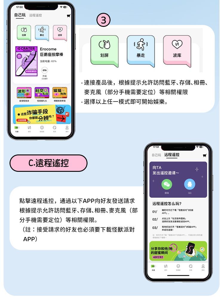 【sistalk x Erocome】Erocome - Crater Smart Double-head Vibrator - Pink