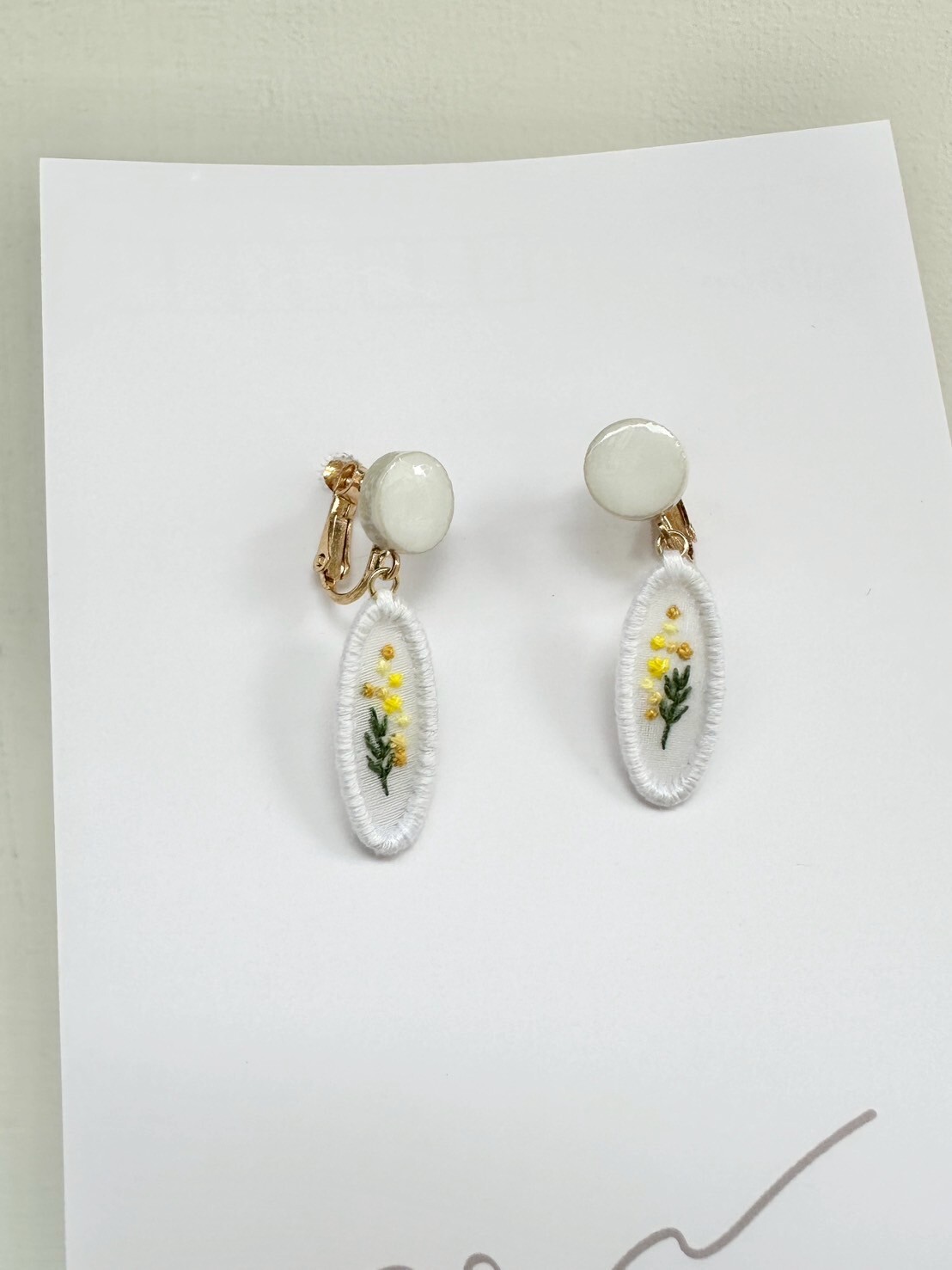 [scllage] P.S.系列 - 刺繡耳夾 | 含羞草 | M | NO.60