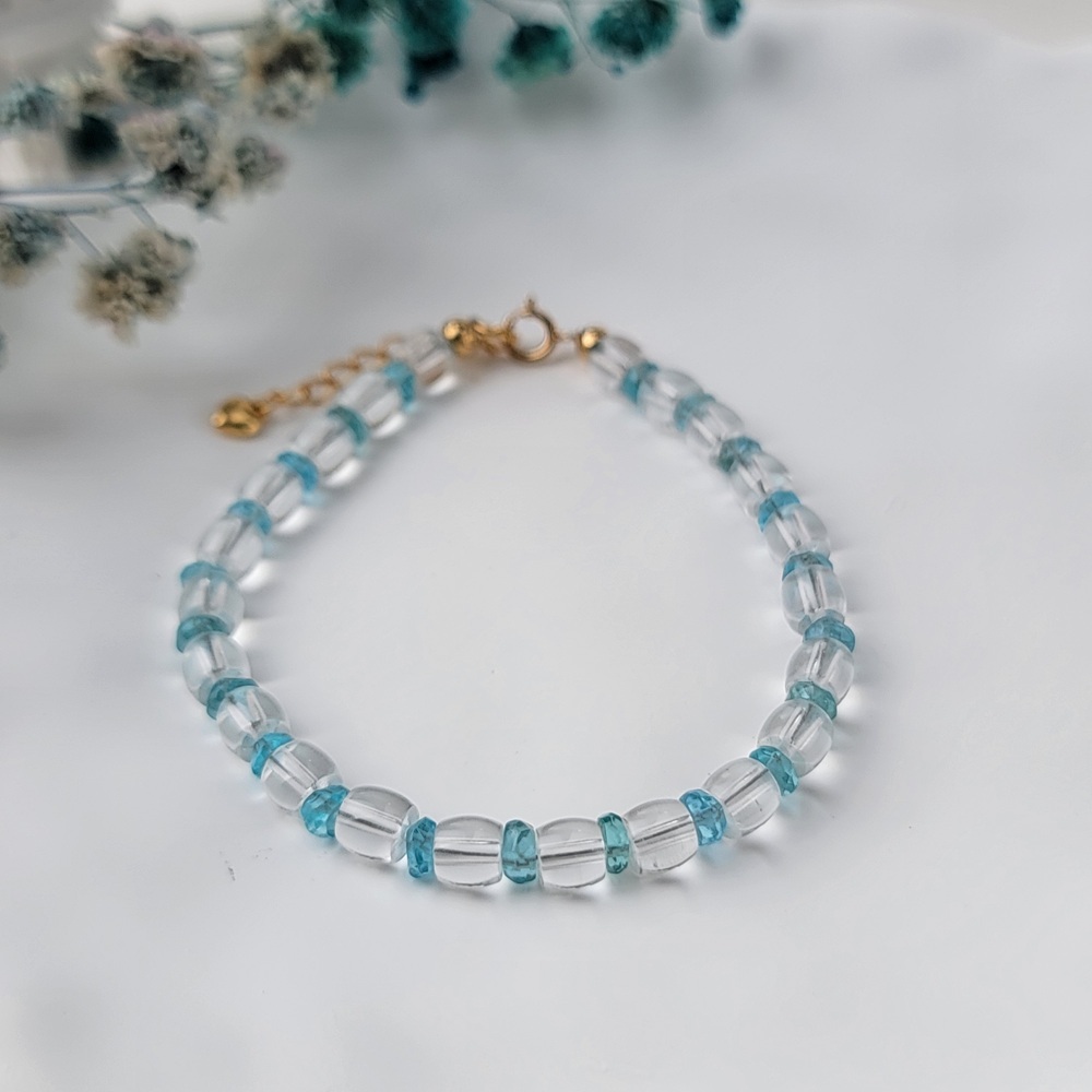 【me.luxe】SV藍色磷灰石水晶手鍊