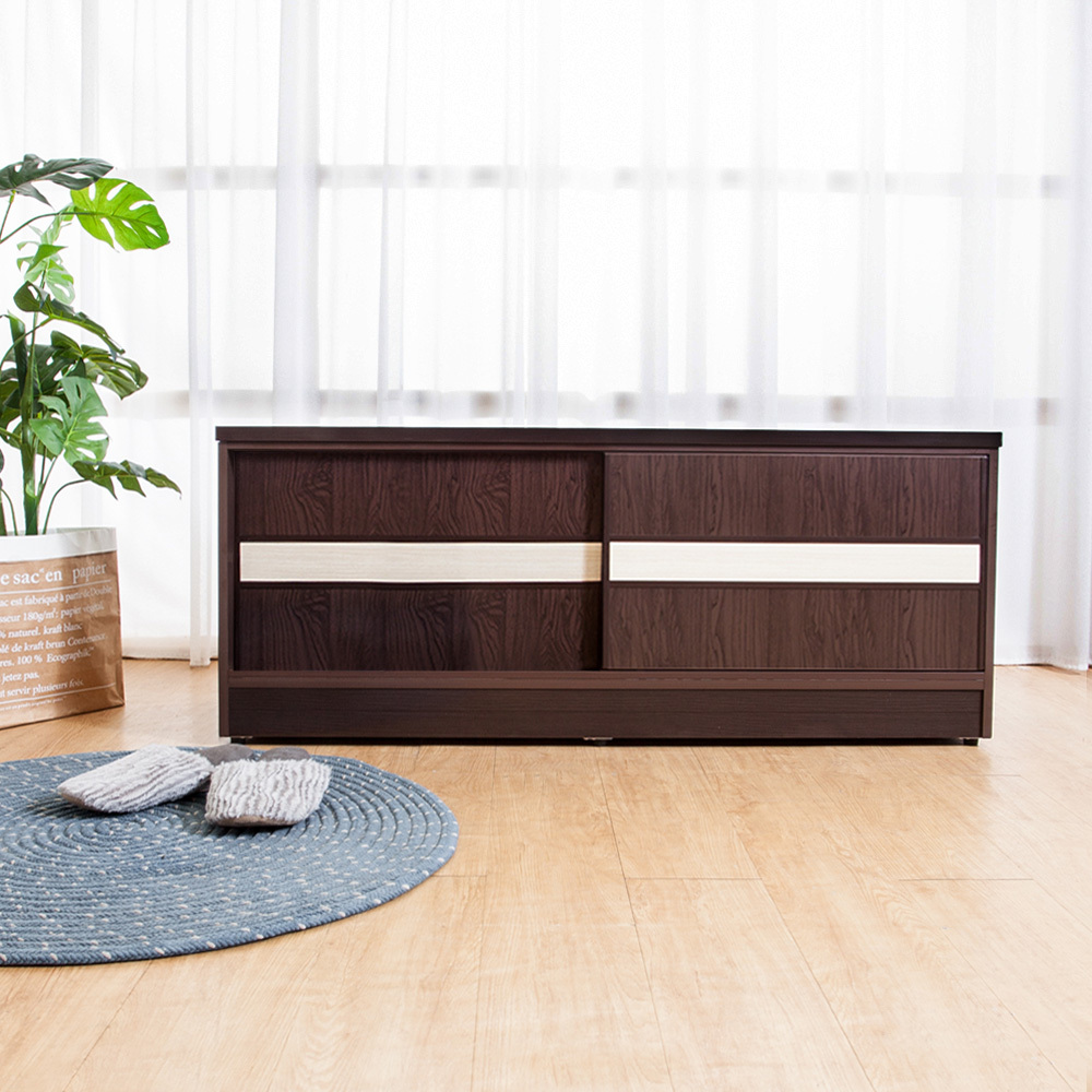 南亞塑鋼-4尺拉門/推門塑鋼坐式鞋櫃/穿鞋椅