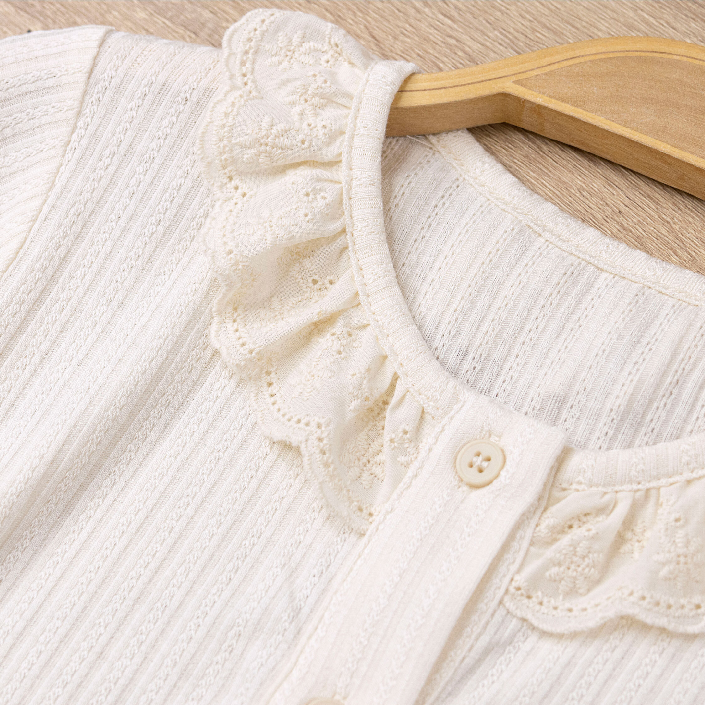 【H50570】日系花邊拼接舒適外套