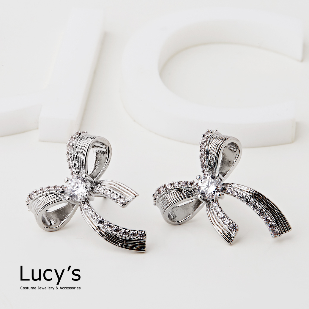 華麗蝴蝶結 耳環 (二色) (122581/122582)