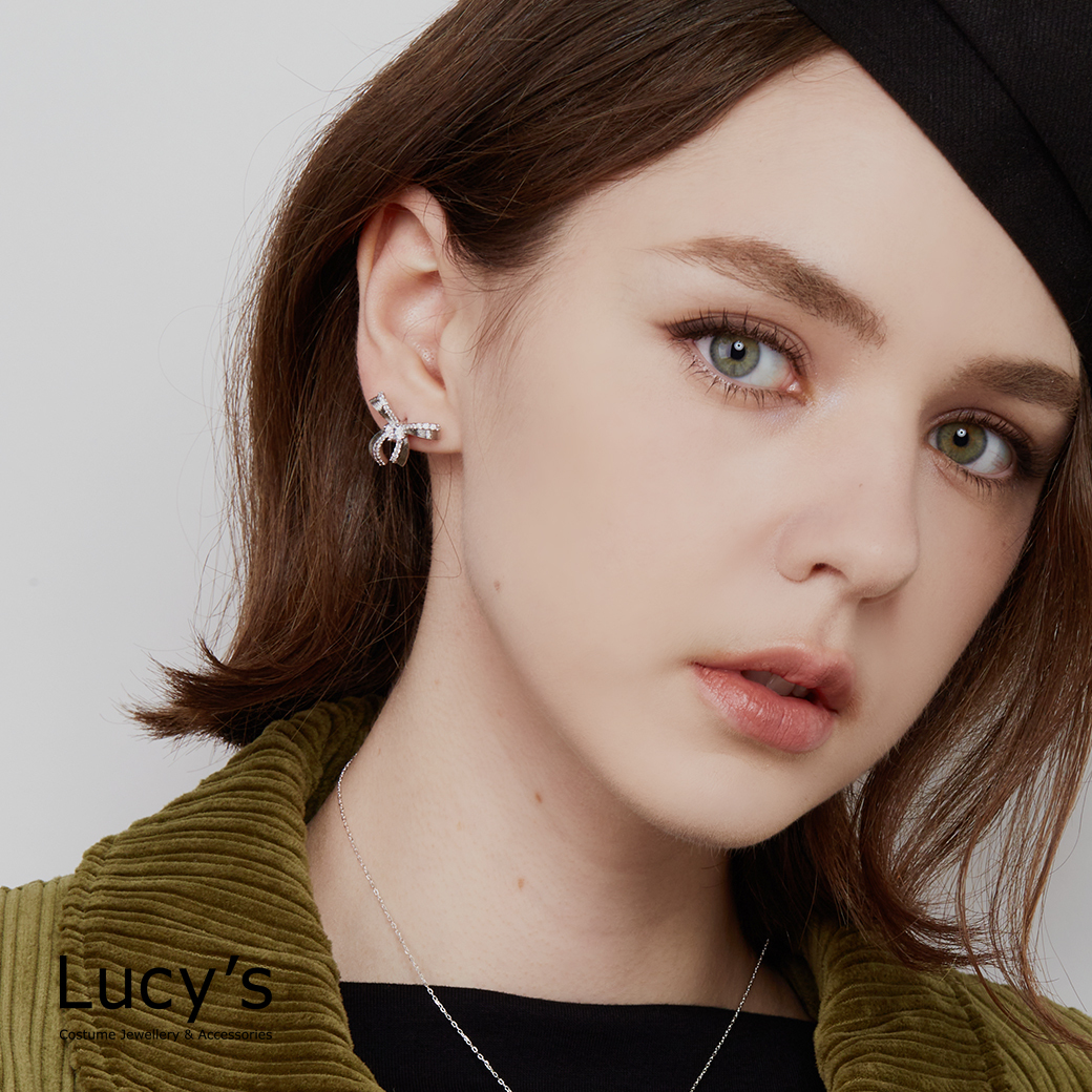 華麗蝴蝶結 耳環 (二色) (122581/122582)