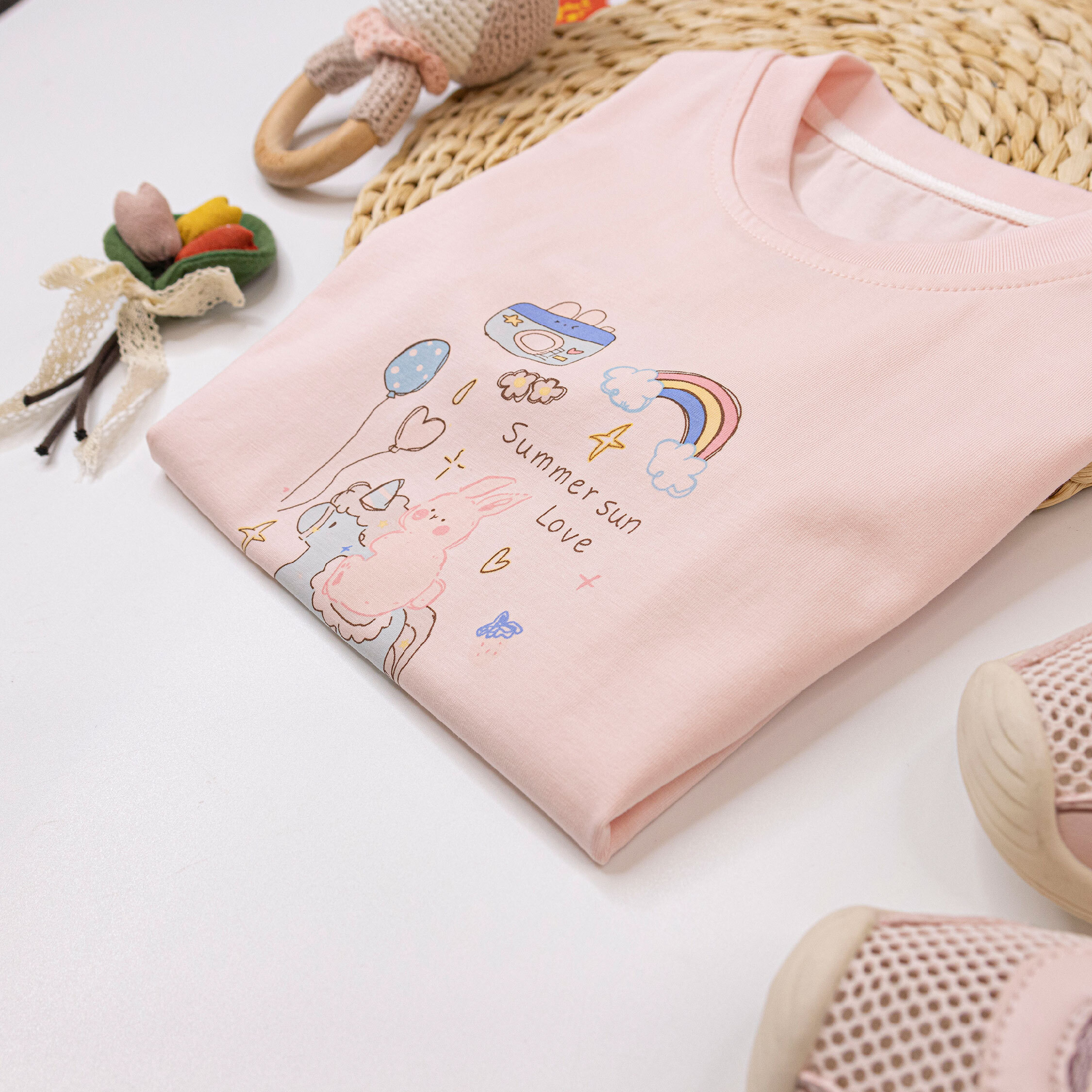 夢幻兔兔騎木馬舒適上衣/短T (H50424)