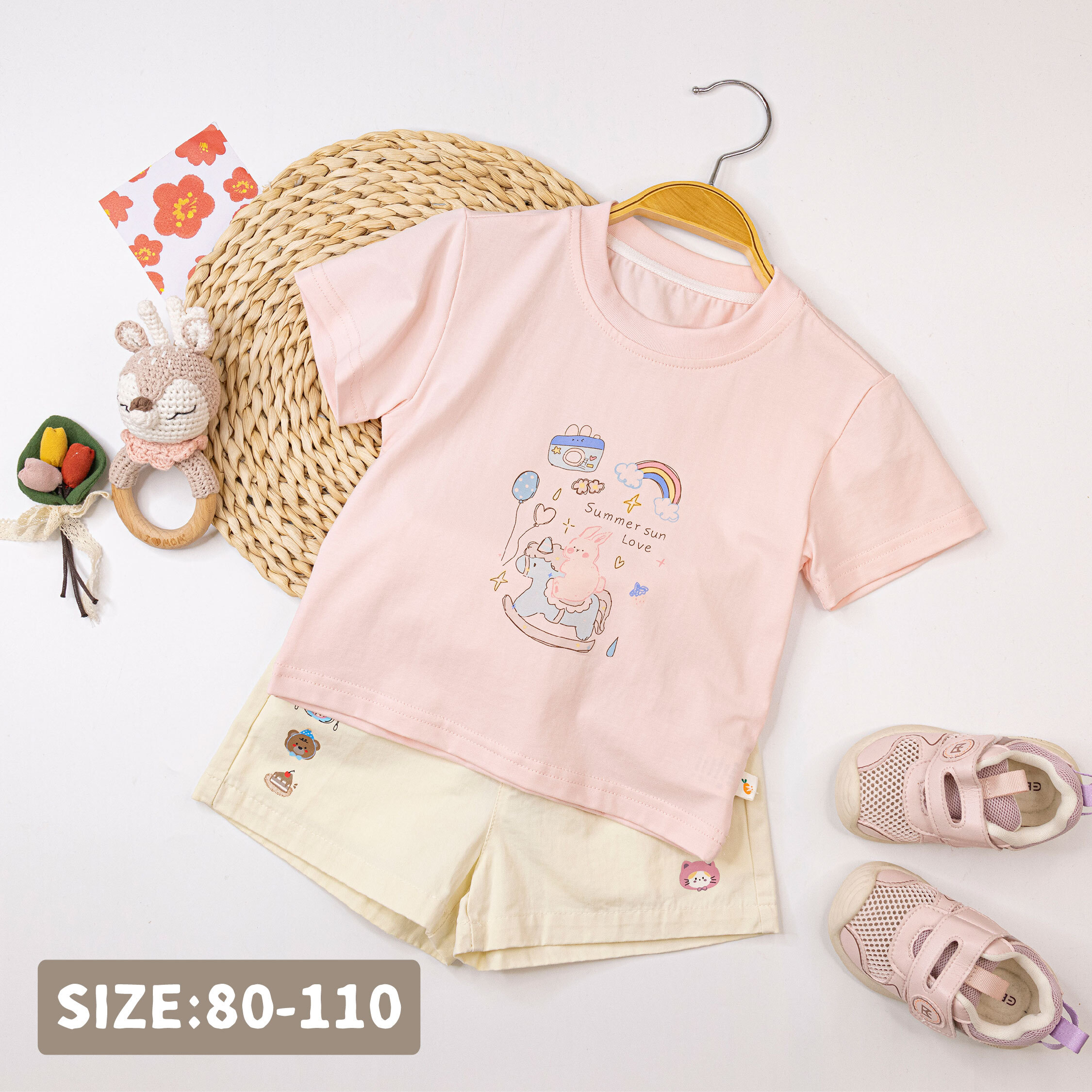 夢幻兔兔騎木馬舒適上衣/短T (H50424)